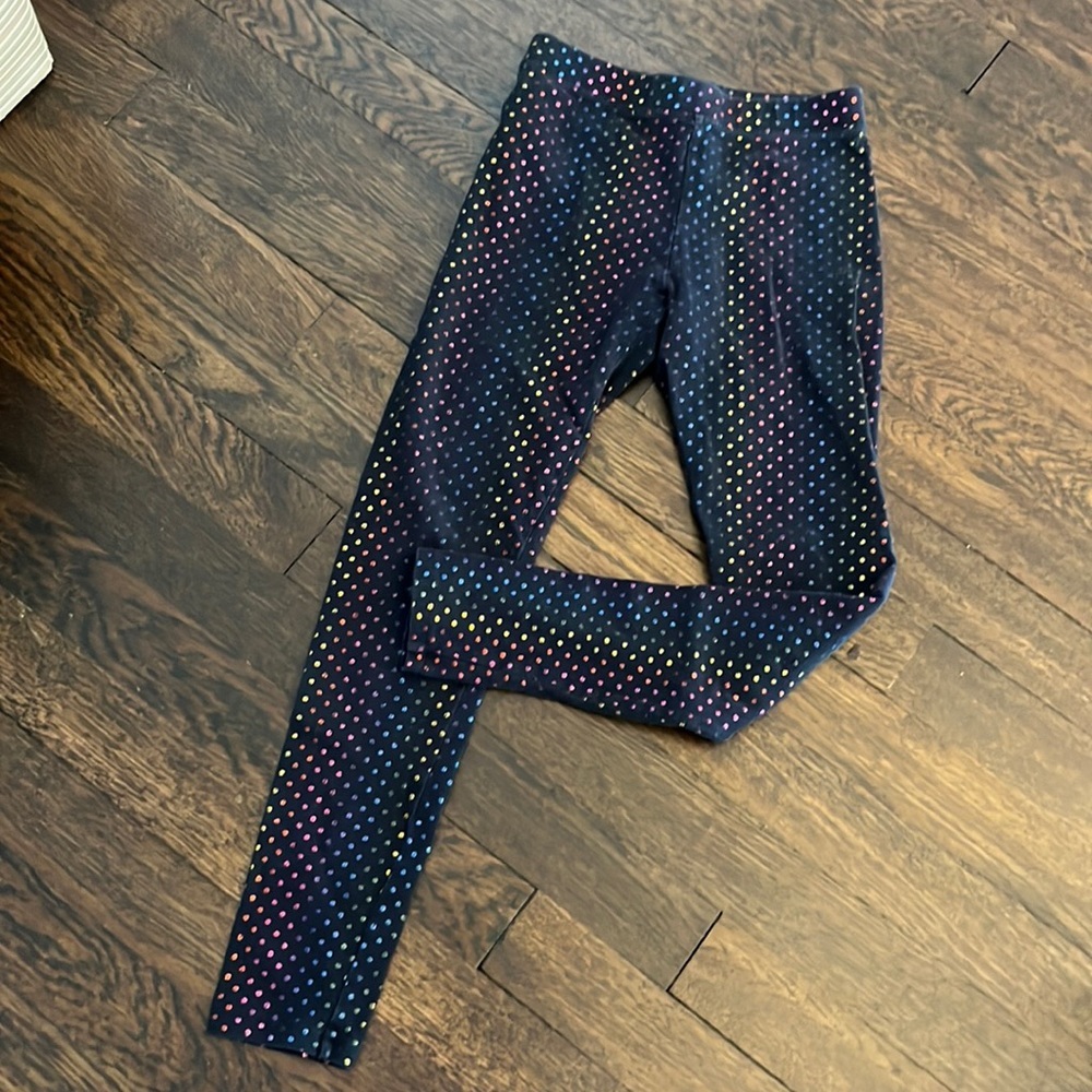 Crewcuts Girls Navy Metallic Polka Dot Leggings
